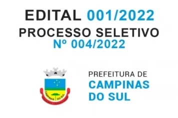 Edital nº 001/2022 - Inscrições do processo seletivo nº 004/2022