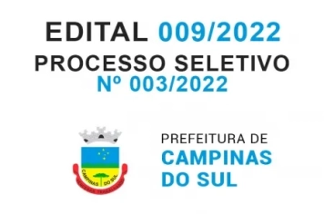 Edital nº 009/2022 - Convocação de candidatos - Processo Seletivo Simplificado nº 003/2022
