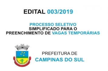 PROCESSO SELETIVO SIMPLIFICADO Nº 017/2019 PARA O PREENCHIMENTO DE VAGAS TEMPORÁRIAS