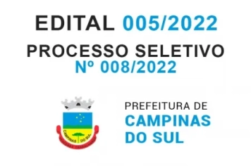 Processo Seletivo Simplificado Nº 008/2022 - Edital 005/2022 - Convocação de Candidatos