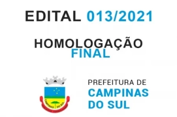 EDITAL Nº 013/2021 – HOMOLOGAÇÃO FINAL PROCESSO SELETIVO SIMPLIFICADO Nº 008/2021 PARA O PREENCHIMENTO DE VAGAS TEMPORÁRIAS