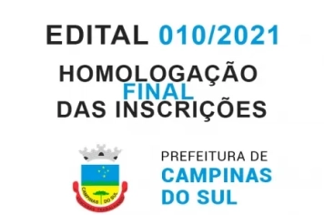 Edital Nº 010/2021 – homologação final das inscrições - processo seletivo simplificado n° 008/2021 para o preenchimento de vagas temporárias