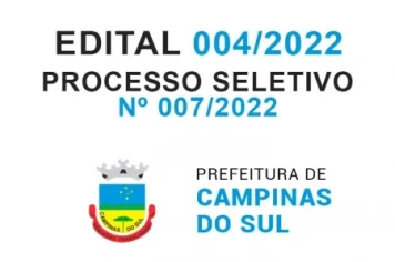 Processo Seletivo Simplificado Nº 007/2022 - Edital Nº 004/2022 – Pontuação e Classificação Preliminar