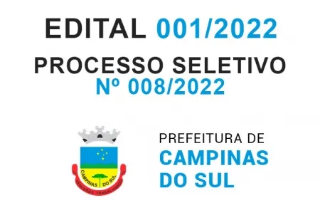 Processo Seletivo Simplificado Nº 008/2022 - Edital 001/2022 - Inscrições